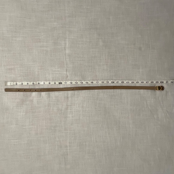 Vintage Beige Tan Snakeskin Leather Belt Removable Gold Buckle NEW - Picture 7 of 11